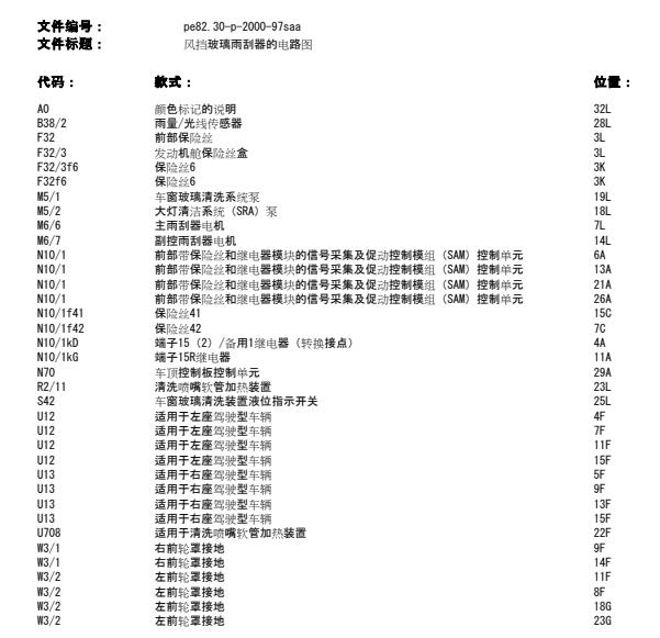 2012年奔驰S300雨刮喷水电路图