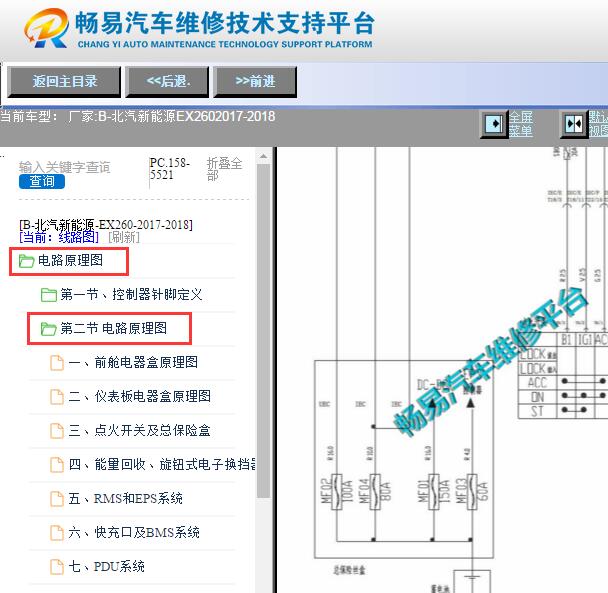 2017-2018年北汽新能源EX260全车电路图