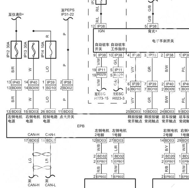 2018年云度π3 EPB电路图和维修手册