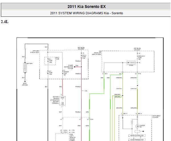 2011年起亚索兰托起动机电路图