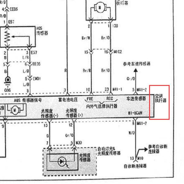 2006年现代途胜空调面板电路图