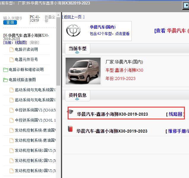 2019-2023年华晨汽车-鑫源小海狮X30 电路图