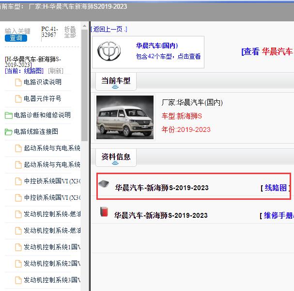2019-2023年华晨汽车-新海狮S 电路图