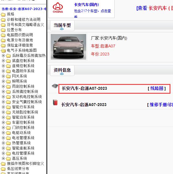 2023年长安启源A07全车电路图
