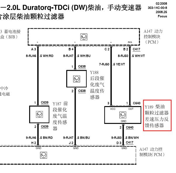 2007年福特福克斯发动机DPF电路图