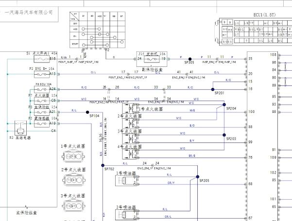 2016年海马V70 HM474Q-T发动机电路图
