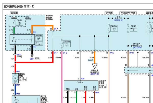 2014年现代格锐空调电路图