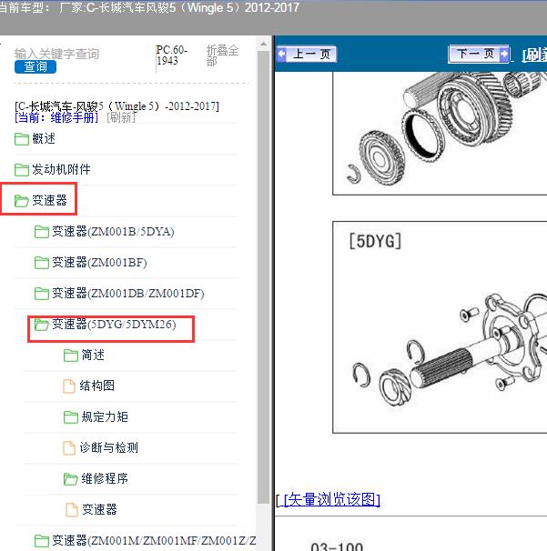 2012-2017年长城风骏5 5MT变速箱资料