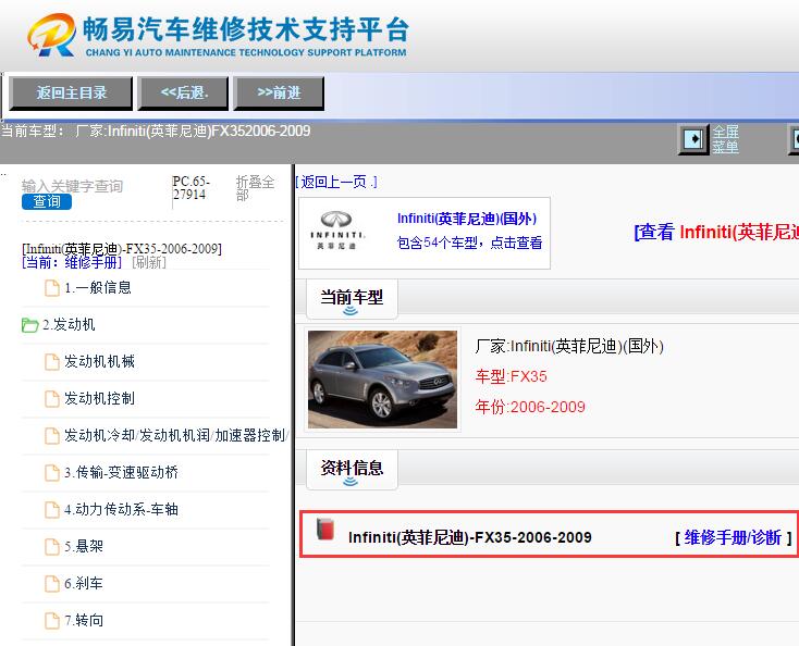 2006-2009年英菲尼迪FX35维修手册和电路图资料