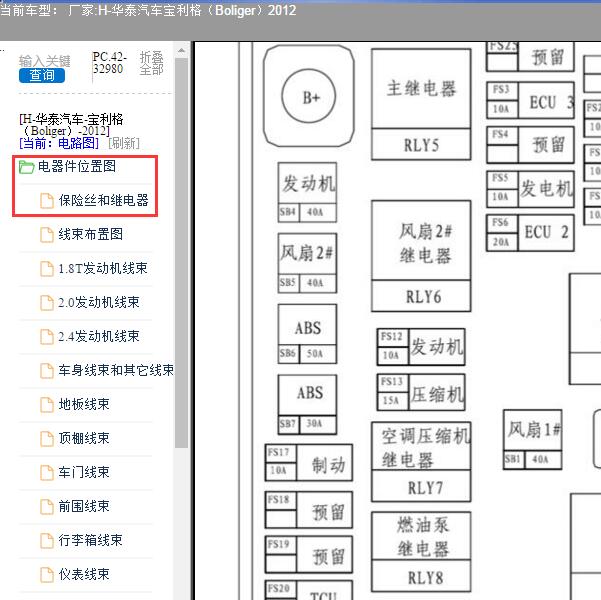 2012年华泰汽车-宝利格 继电器位置