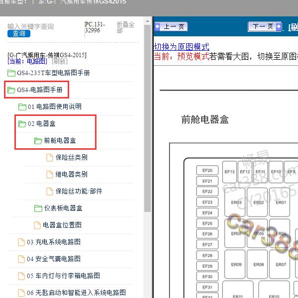 2015年广汽乘用车-传祺GS4 机舱保险分配