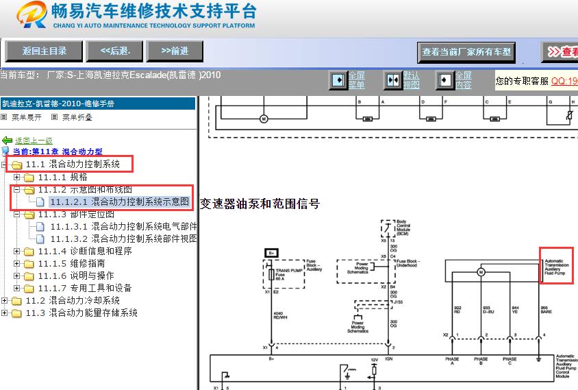 2010年凯迪拉克凯雷德变速箱油泵电路图