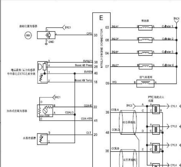 金杯1TZS发动机德尔福电脑电路图