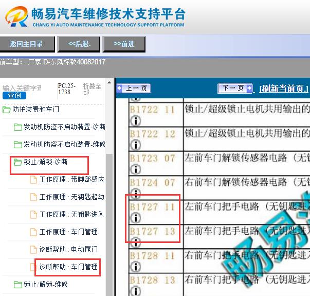 2017年标致4008 B1727故障资料