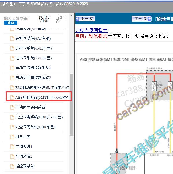 2019-2023年SWM 斯威汽车-斯威G05 ABS电路图