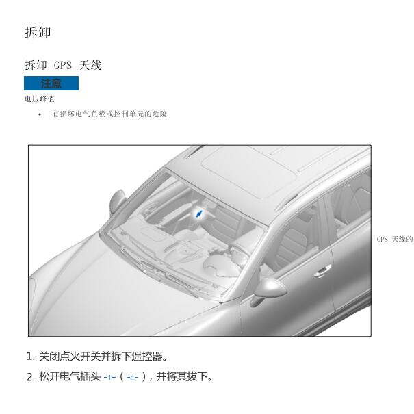 2011年保时捷卡宴GPS天线位置