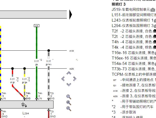 2020年奥迪A6氛围灯电路图