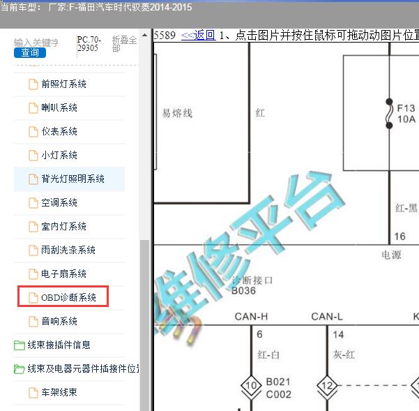 2015年福田时代驭菱诊断电路图