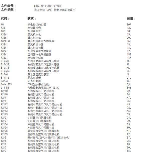 2013年奔驰C260鼓风机电路图
