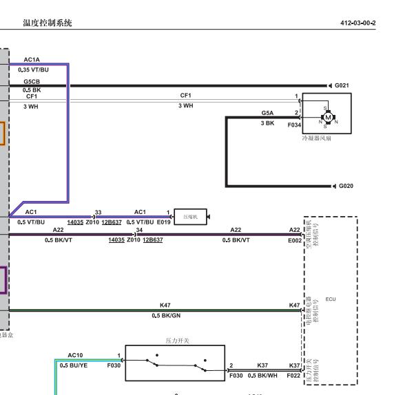 2015年江铃凯运空调风扇电路图
