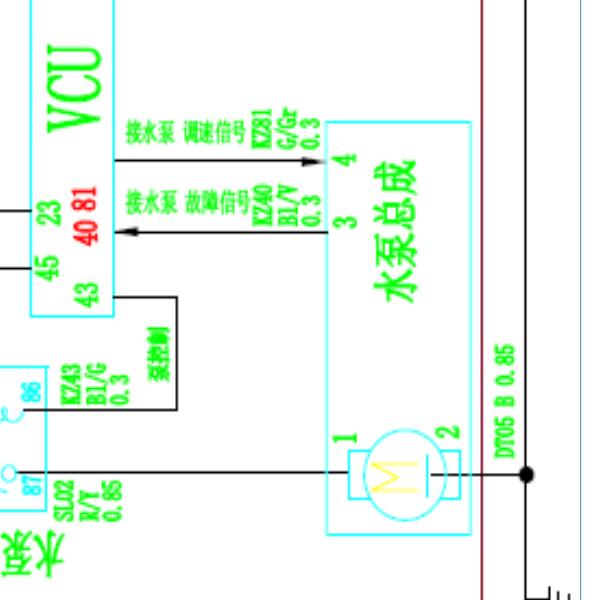 2020年瑞驰EC35冷却水泵电路图