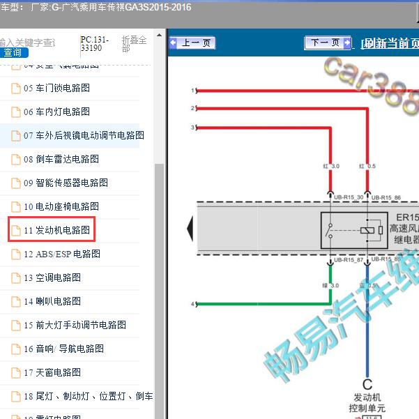 2015-2016年广汽乘用车-传祺GA3S 车身电路图