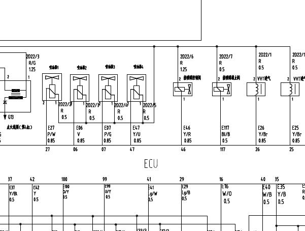 2021年长安跨越者D5发动机电路图