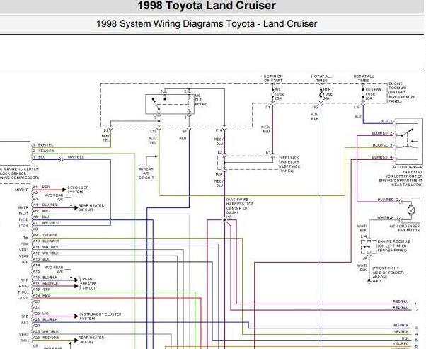 1998年丰田酷路泽空调电路图