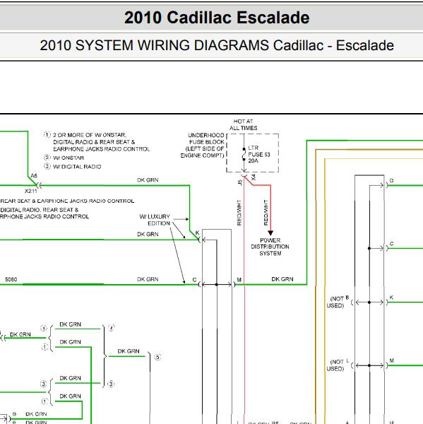 2010年凯迪拉克凯雷德ESCALADE CAN电路图