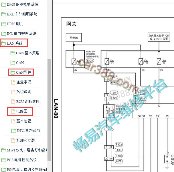 2017-2018年启辰T60网关电路图