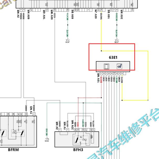 2021-2022年标致508L副驾驶座椅电路图