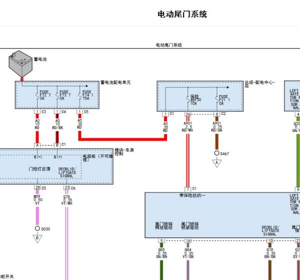 2018年阿尔法罗密欧 斯坦维 电动尾门电路图