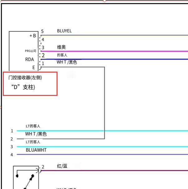 2005年丰田酷路泽4700门控接收器电路图和位置