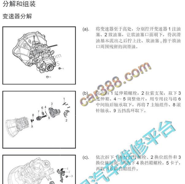 2021年金杯金海狮手动变速箱维修手册