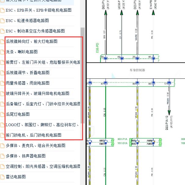 2018-2019年中华V6车身控制电路图.