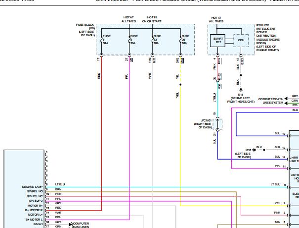 2020年英菲尼迪QX50变速箱电路图和保险丝继电器位置