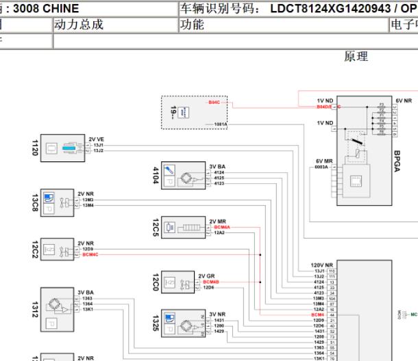 2016年东风标致301发动机电路图资料