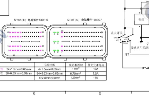德尔福MT92电脑针脚和电路图资料