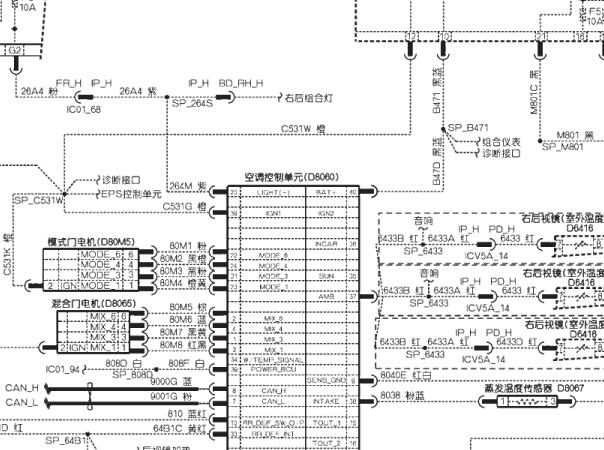2019年雪铁龙富康ES500空调和风扇电路图