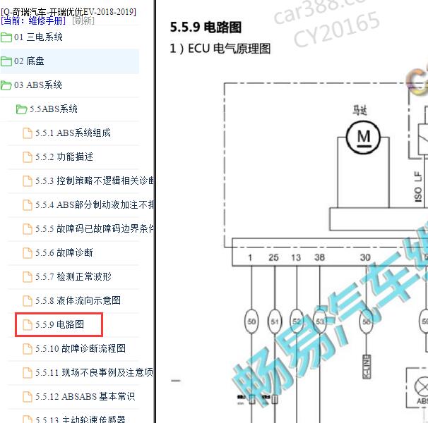 2018-2019年奇瑞优优EV ABS电路图