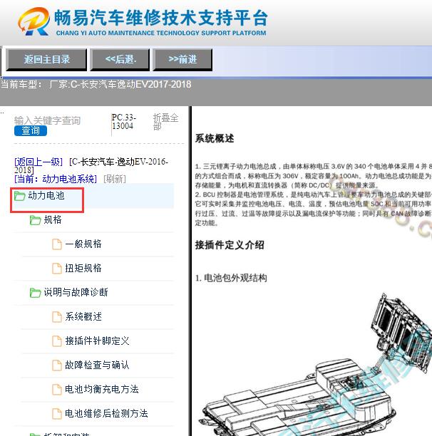 2017-2018年长安逸动EV BMS动力电池系统维修手册