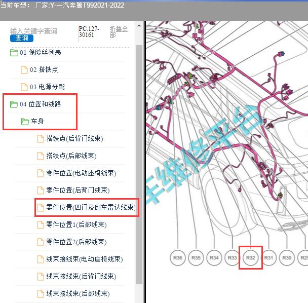 2021年奔腾T99全景模块位置