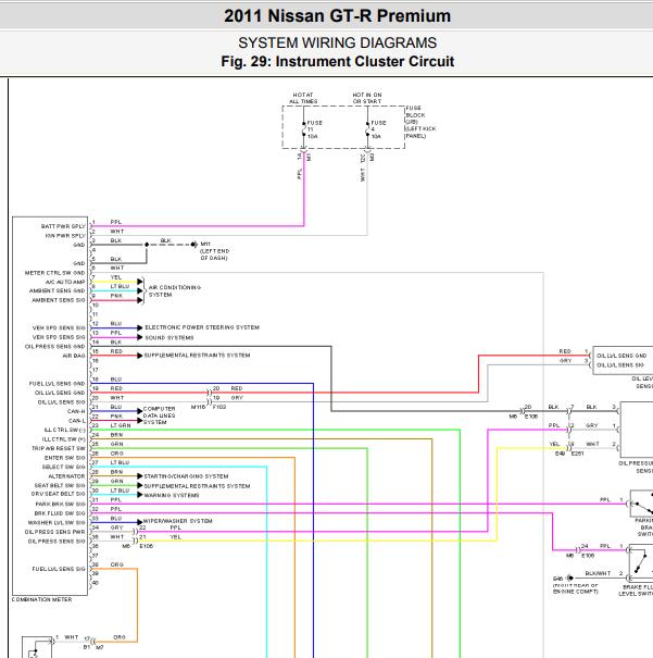 2011年日产GTR仪表电路图