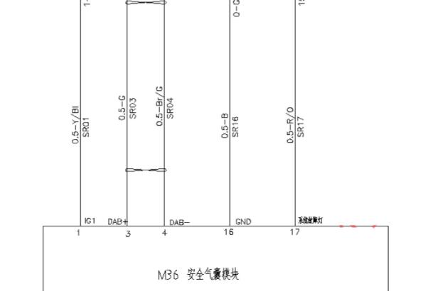 2021年江淮瑞风M3安全气囊电路图