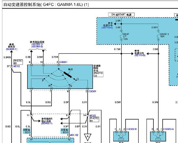 2010年现代伊兰特悦动变速箱电路图