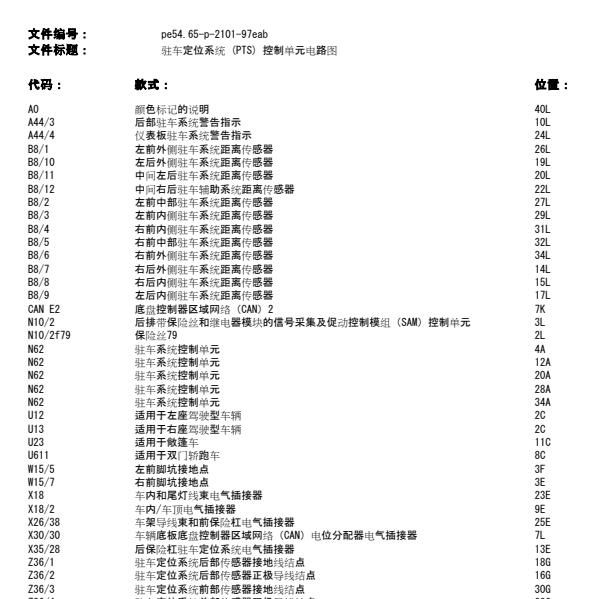2011年奔驰E350雷达电路图