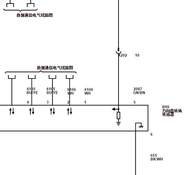2017年别克英朗转向角传感器电路图