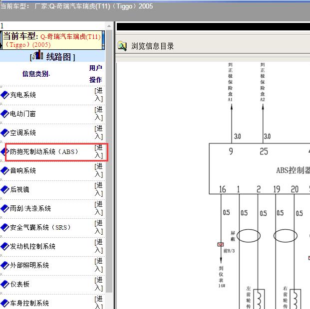 2005年奇瑞瑞虎ABS电路图