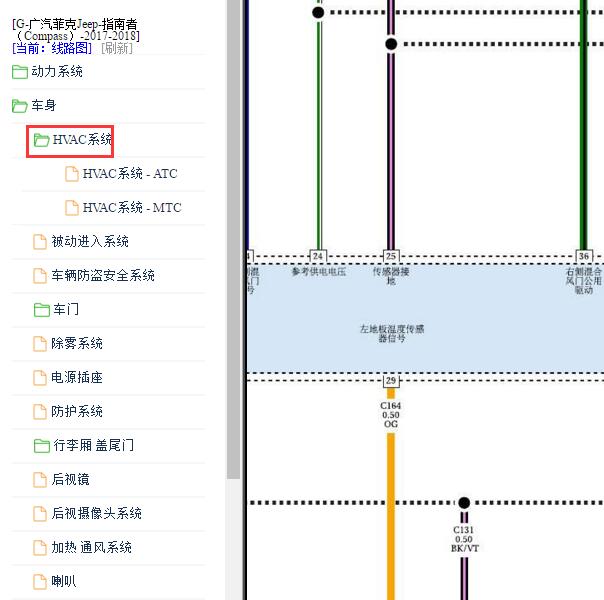 2017-2018年吉普指南者空调电路图