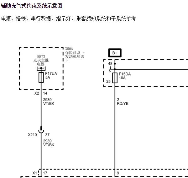 2014年别克君威安全气囊电路图